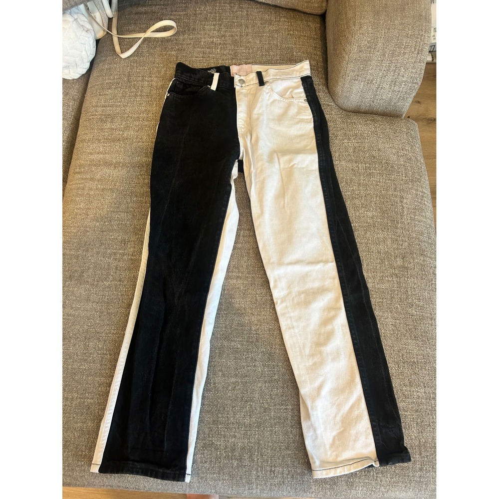 Revice Denim Jeans Color Block High Waist Straight Leg Size 28